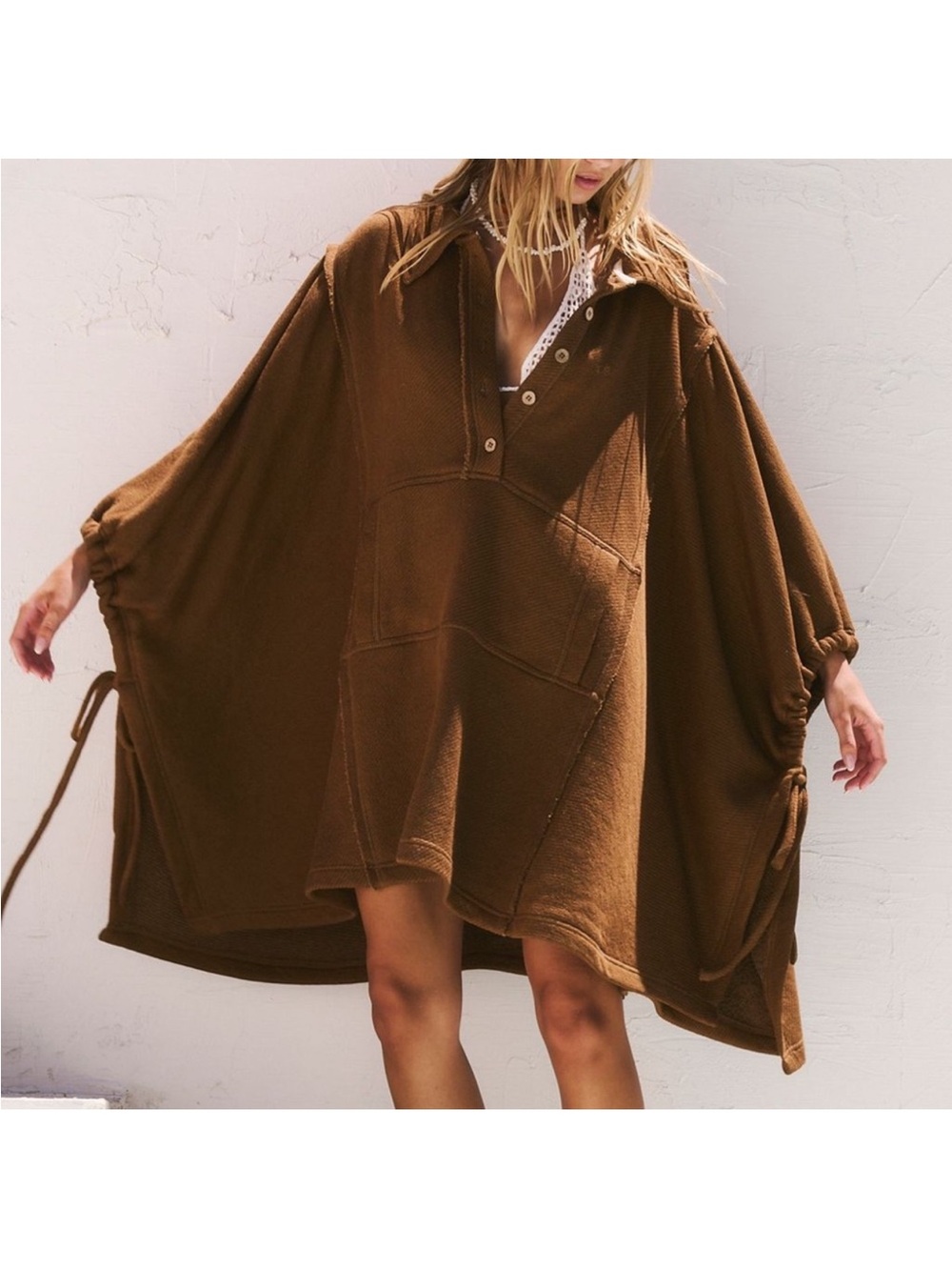 Free People Beach Oversized Collared Natalie Pullover
